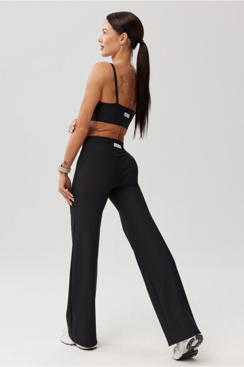 Legginsy damskie z prążkowanej dzianiny AVEN LONG