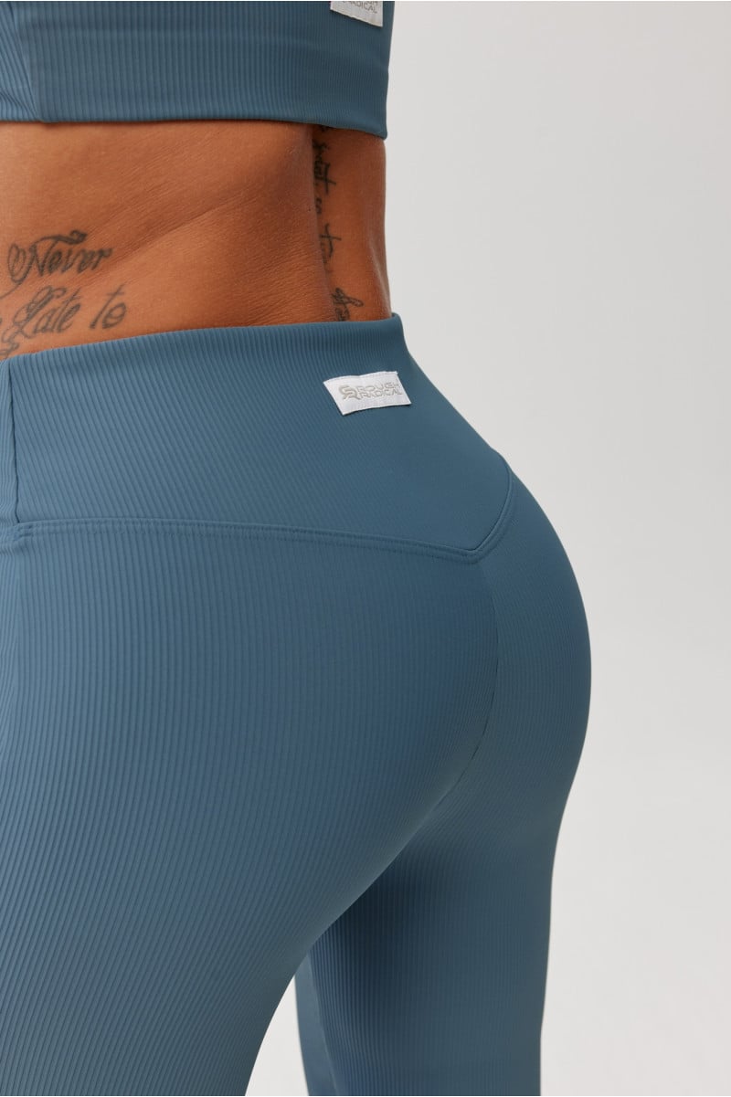 Legginsy damskie z prążkowanej dzianiny AVEN LONG