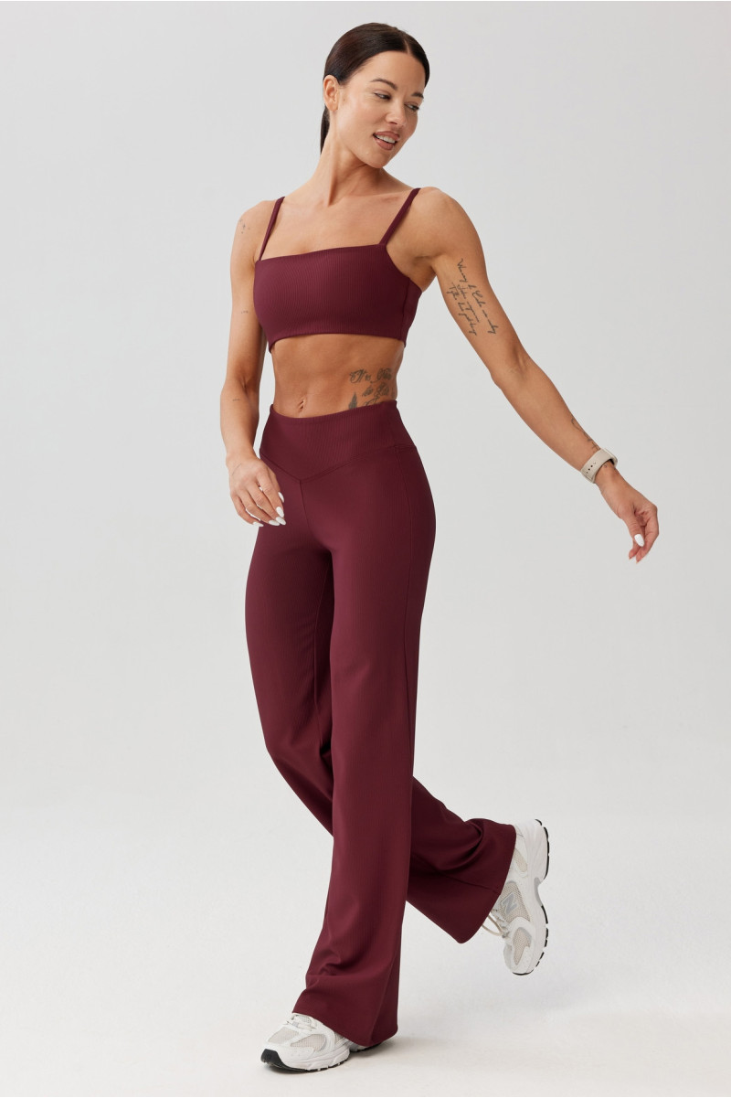 Legginsy damskie z prążkowanej dzianiny AVEN LONG