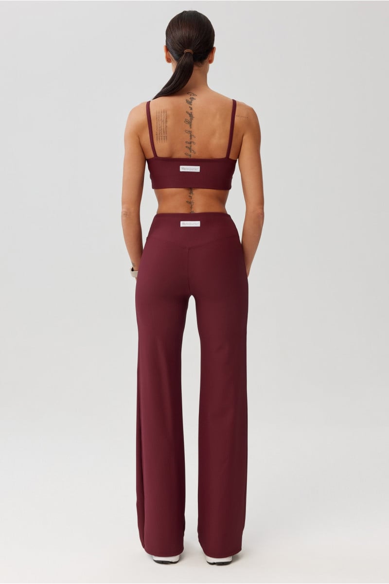 Legginsy damskie z prążkowanej dzianiny AVEN LONG