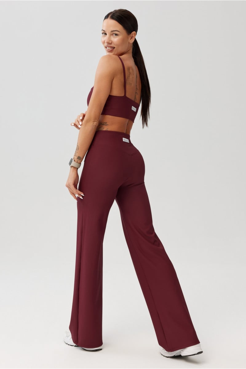 Legginsy damskie z prążkowanej dzianiny AVEN LONG