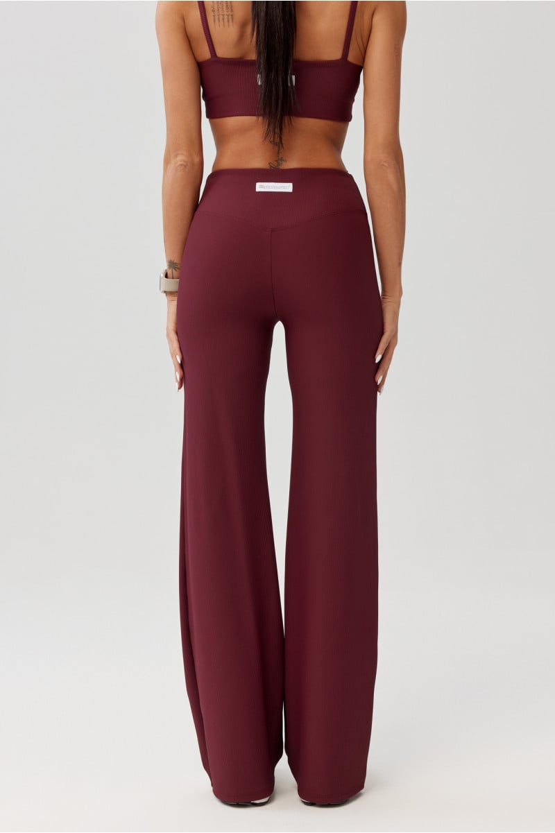 Legginsy damskie z prążkowanej dzianiny AVEN LONG