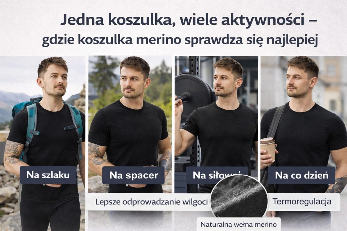 Jedna koszulka, wiele aktywności – gdzie koszulka merino sprawdza się najlepiej